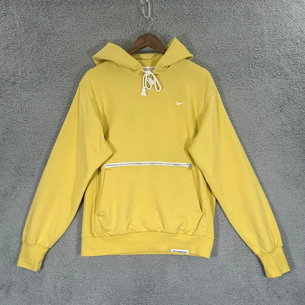 Nike Standard Issue Hoodie Mens Small Yellow Excellent Dri-FIT CV0864-700
